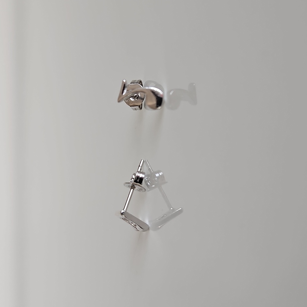 Silver Musical Note Earrings - Picture 5 of 7